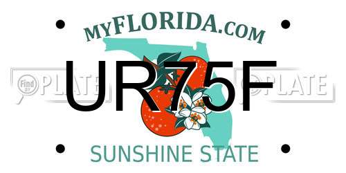 UR75F Florida License Plate