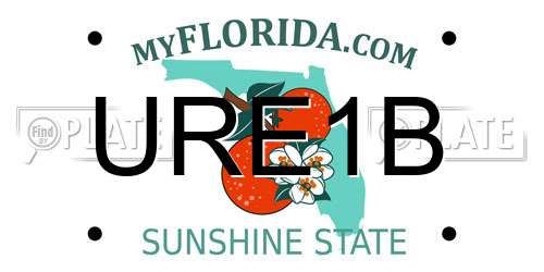 URE1B Florida License Plate