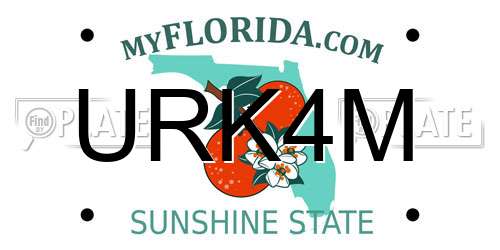 URK4M Florida License Plate