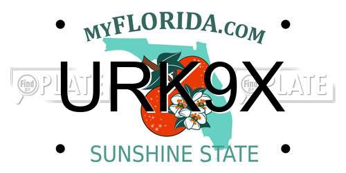 URK9X Florida License Plate