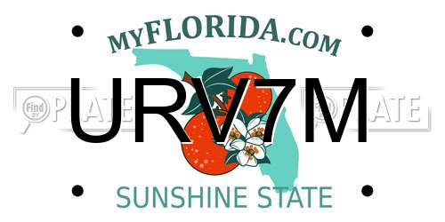 URV7M Florida License Plate