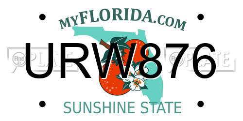 URW876 Florida License Plate