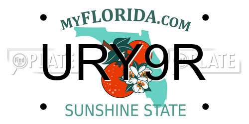 URY9R Florida License Plate