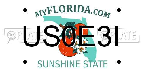 US0E3I Florida License Plate