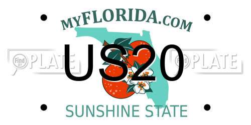 US20 Florida License Plate