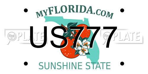 US777 Florida License Plate