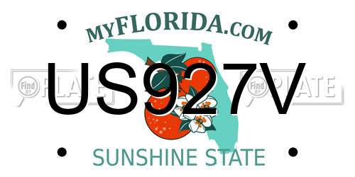 US927V Florida License Plate