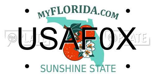 USAF0X Florida License Plate