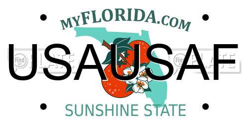 USAUSAF Florida License Plate