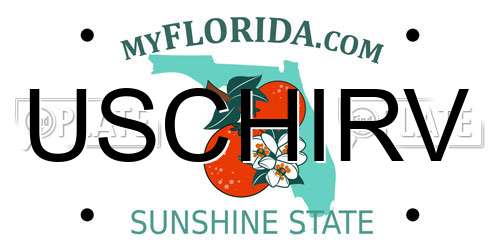 USCHIRV Florida License Plate