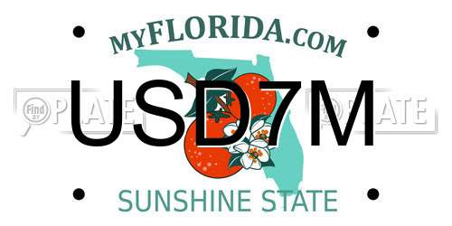 USD7M Florida License Plate