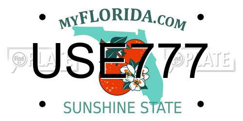 USE777 Florida License Plate