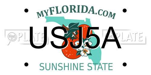 USJ5A Florida License Plate