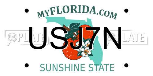 USJ7N Florida License Plate