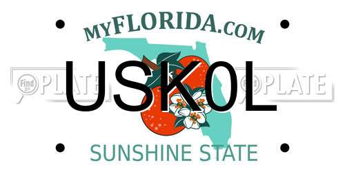 USK0L Florida License Plate