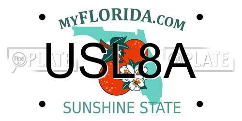 USL8A Florida License Plate