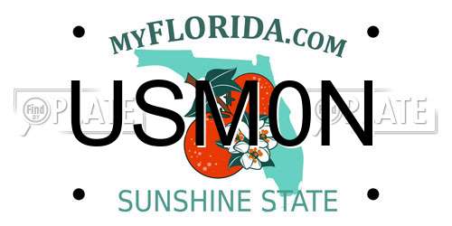 USM0N Florida License Plate