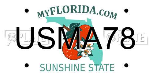 USMA78 Florida License Plate