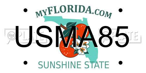 USMA85 Florida License Plate