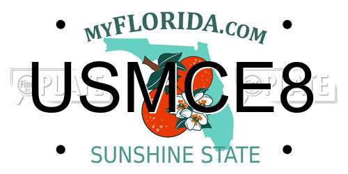 USMCE8 Florida License Plate