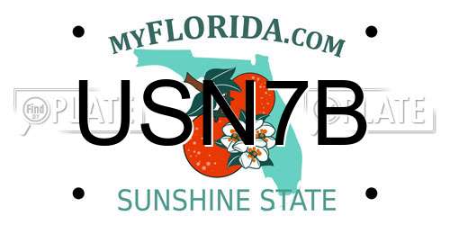 USN7B Florida License Plate