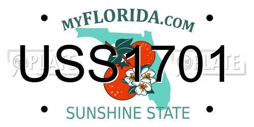 USS1701 Florida License Plate