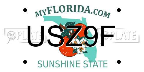 USZ9F Florida License Plate