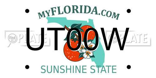 UT00W Florida License Plate