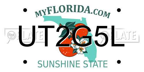 UT2G5L Florida License Plate