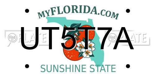 UT5T7A Florida License Plate