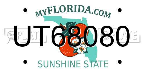 UT68080 Florida License Plate