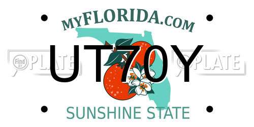 UT70Y Florida License Plate