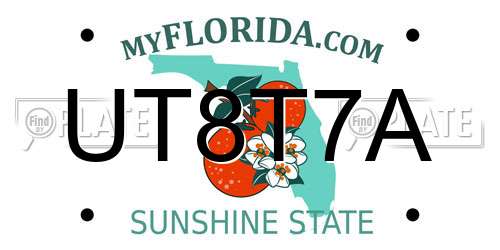 UT8T7A Florida License Plate