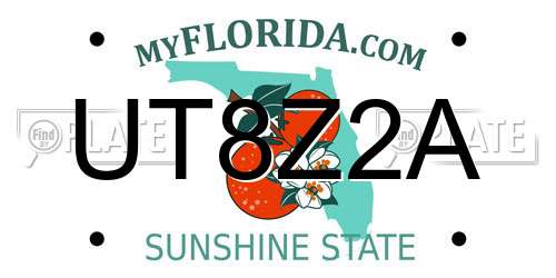 UT8Z2A Florida License Plate