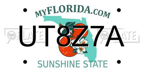 UT8Z7A Florida License Plate