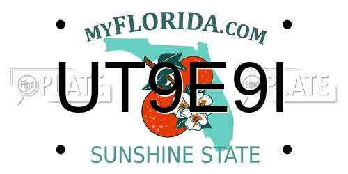 UT9E9I Florida License Plate