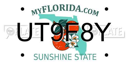 UT9F8Y Florida License Plate