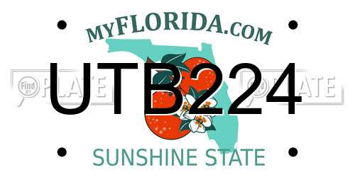 UTB224 Florida License Plate