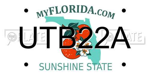 UTB22A Florida License Plate