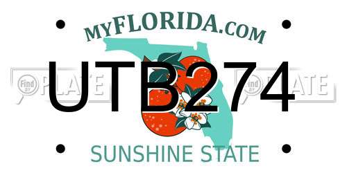 UTB274 Florida License Plate