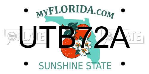 UTB72A Florida License Plate