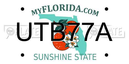 UTB77A Florida License Plate