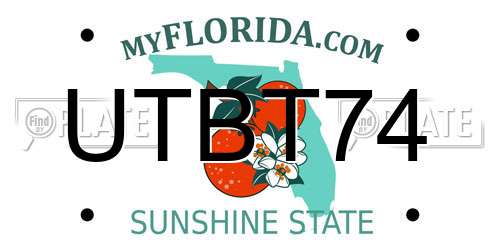 UTBT74 Florida License Plate