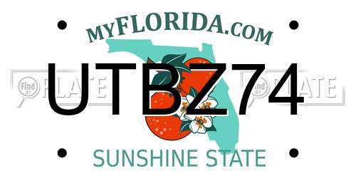 UTBZ74 Florida License Plate