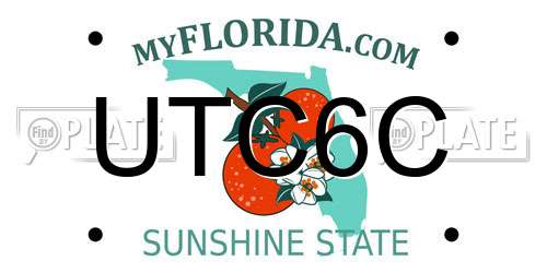 UTC6C Florida License Plate