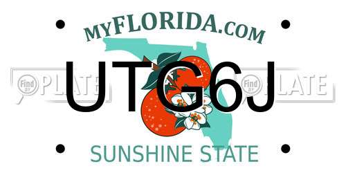 UTG6J Florida License Plate