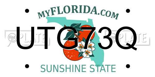 UTG73Q Florida License Plate