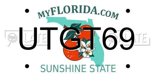 UTGT69 Florida License Plate