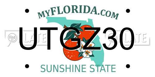 UTGZ30 Florida License Plate