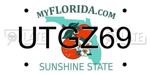 UTGZ69 Florida License Plate